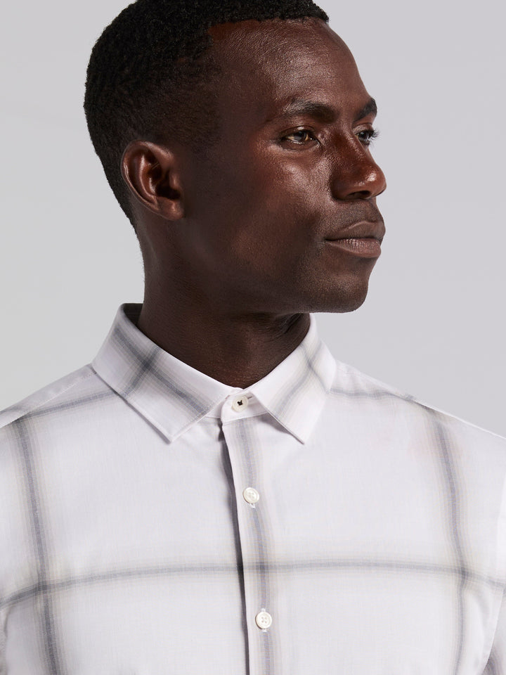 Ombre Plaid Poplin Shirt (Quiet Gray) 