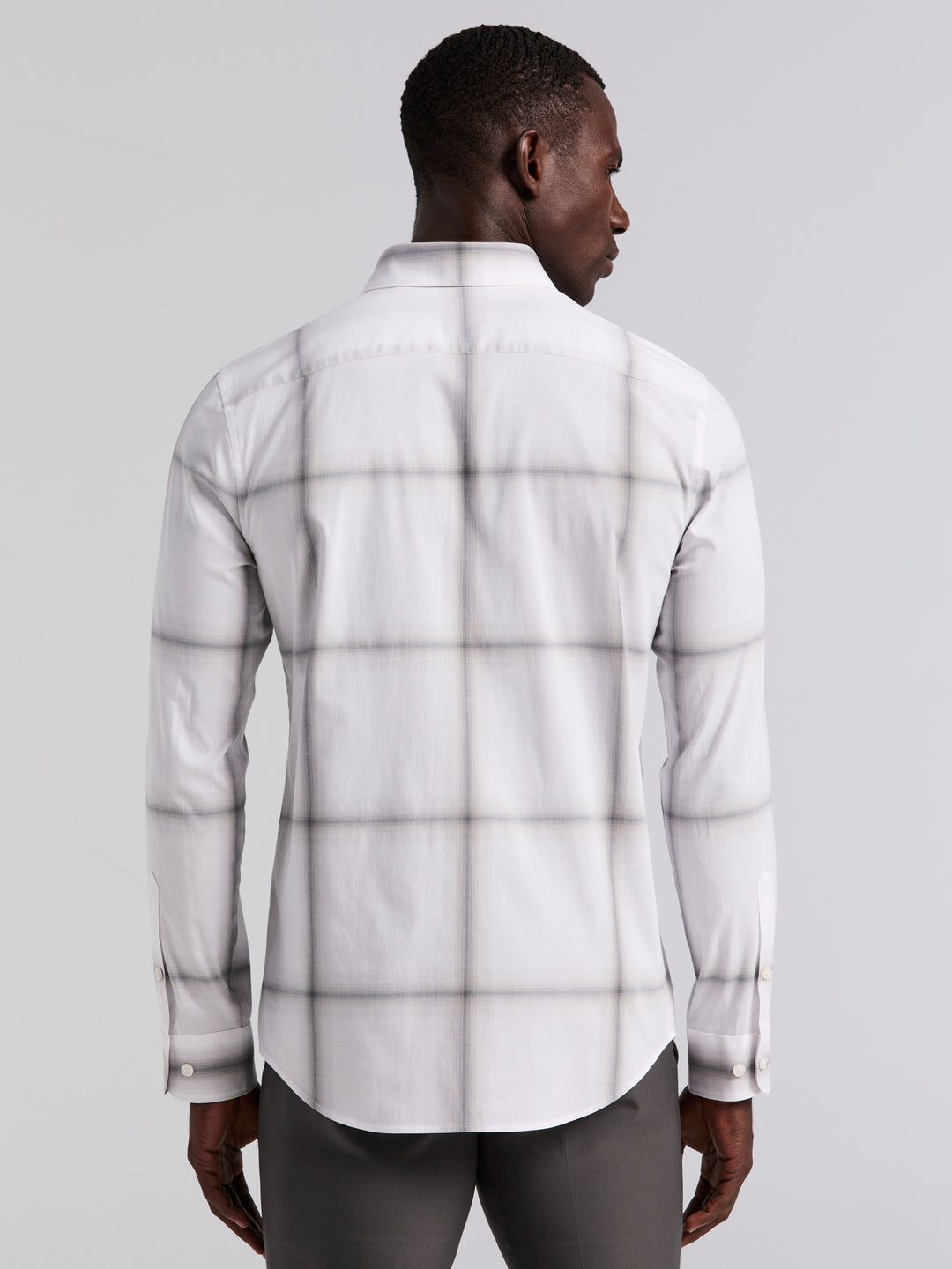 Ombre Plaid Poplin Shirt (Quiet Gray) 