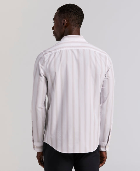 Ombre Stripe Long Sleeve Slim Fit Shirt (Bright White) 