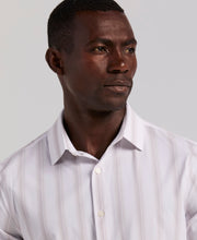 Ombre Stripe Long Sleeve Slim Fit Shirt (Bright White) 