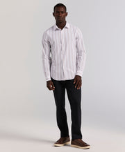 Ombre Stripe Long Sleeve Slim Fit Shirt (Bright White) 