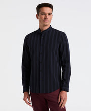 Ombre Stripe Slim Fit Long Sleeve Shirt (Dark Sapphire) 