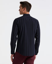 Ombre Stripe Slim Fit Long Sleeve Shirt (Dark Sapphire) 