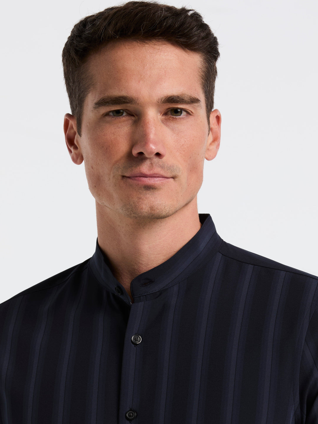Ombre Stripe Slim Fit Long Sleeve Shirt (Dark Sapphire) 