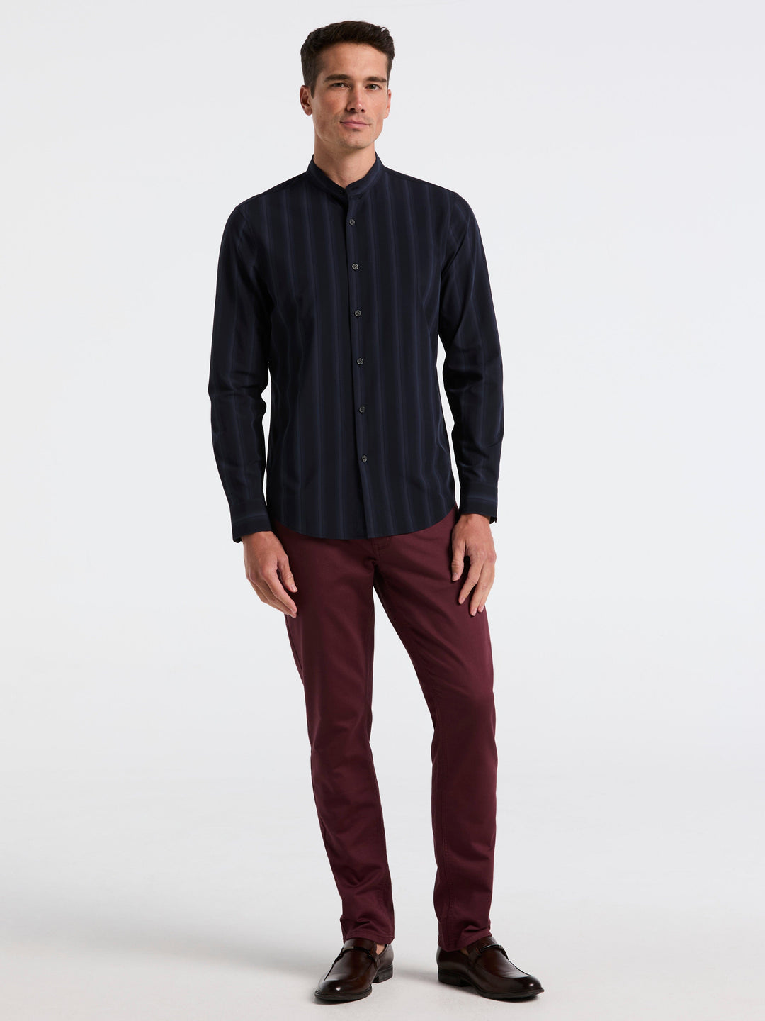 Ombre Stripe Slim Fit Long Sleeve Shirt Perry Ellis Ombre Stripe Slim Fit Long Sleeve Shirt Perry Ellis