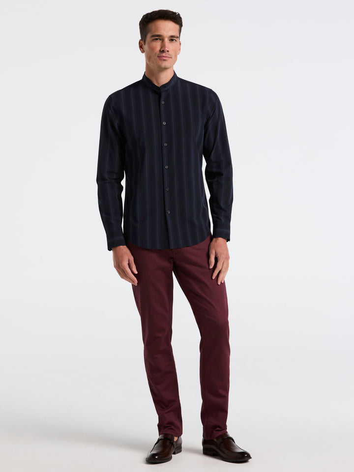 Ombre Stripe Slim Fit Long Sleeve Shirt (Dark Sapphire) 