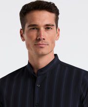 Ombre Stripe Slim Fit Long Sleeve Shirt (Dark Sapphire) 