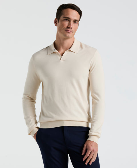 Open Polo Sweater (Birch) 