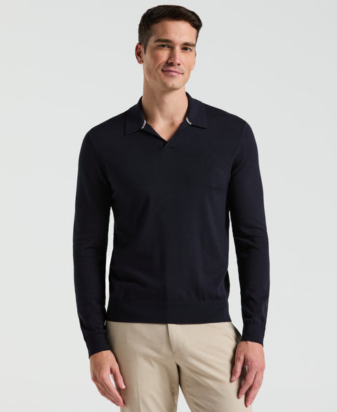 Open Polo Sweater (Dark Sapphire) 