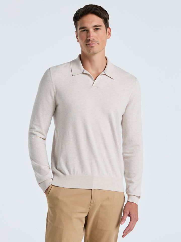 Open Polo Sweater (Island Fossil Htr) 