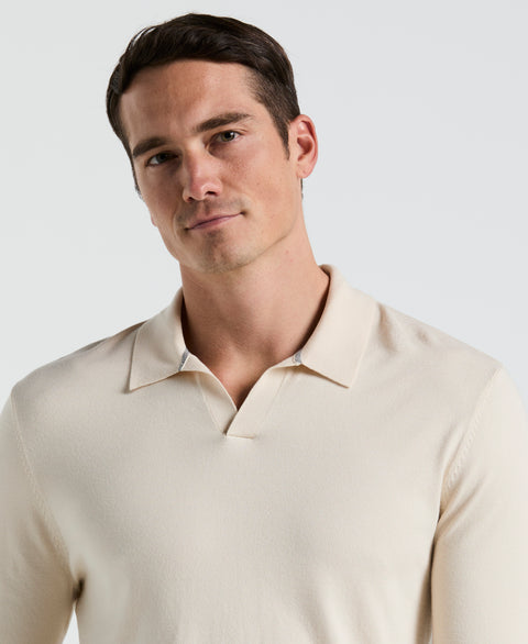 Open Polo Sweater (Birch) 