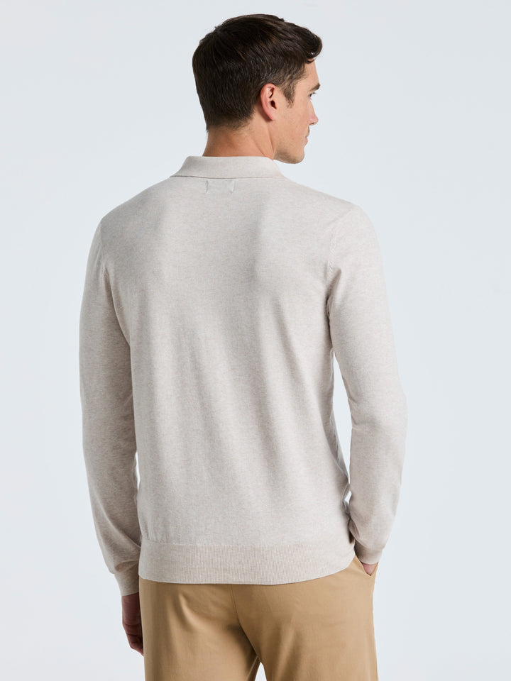 Open Polo Sweater (Island Fossil Htr) 