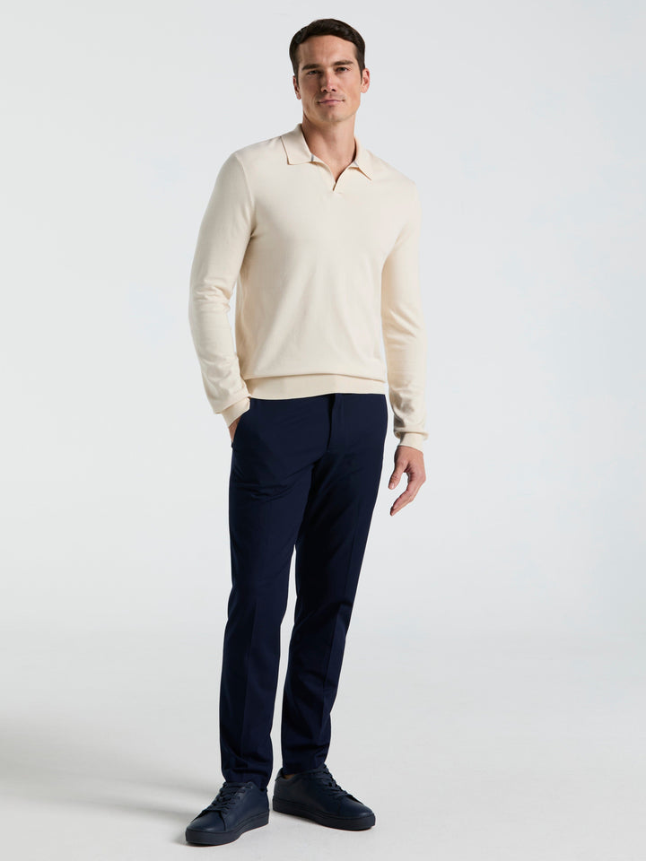 Open Polo Sweater (Birch) 
