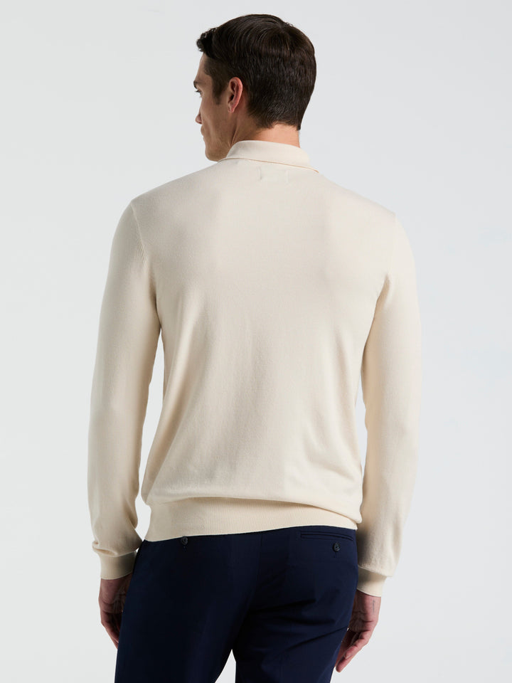 Open Polo Sweater (Birch) 