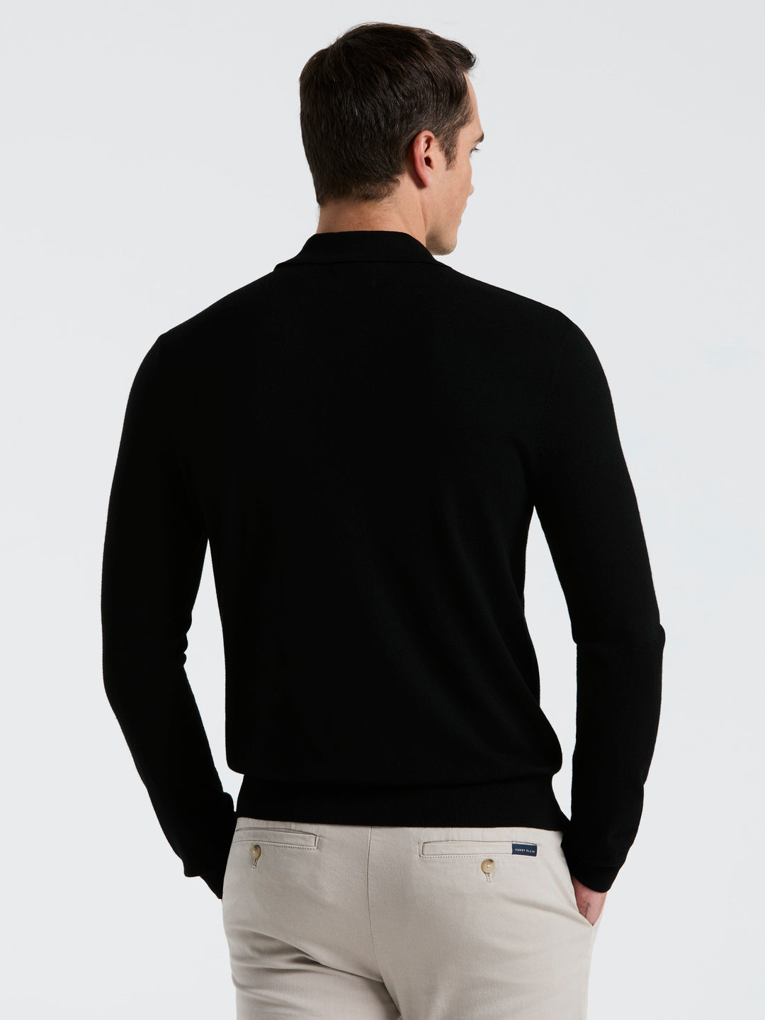 Open Polo Sweater (Black) 