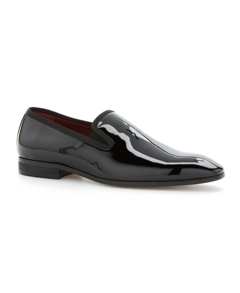 Patent Leather Slip-On Shoes (Black) 