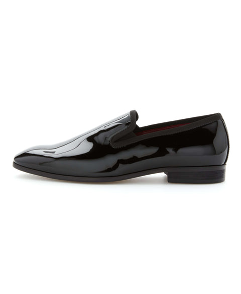 Patent Leather Slip-On Shoes (Black) 