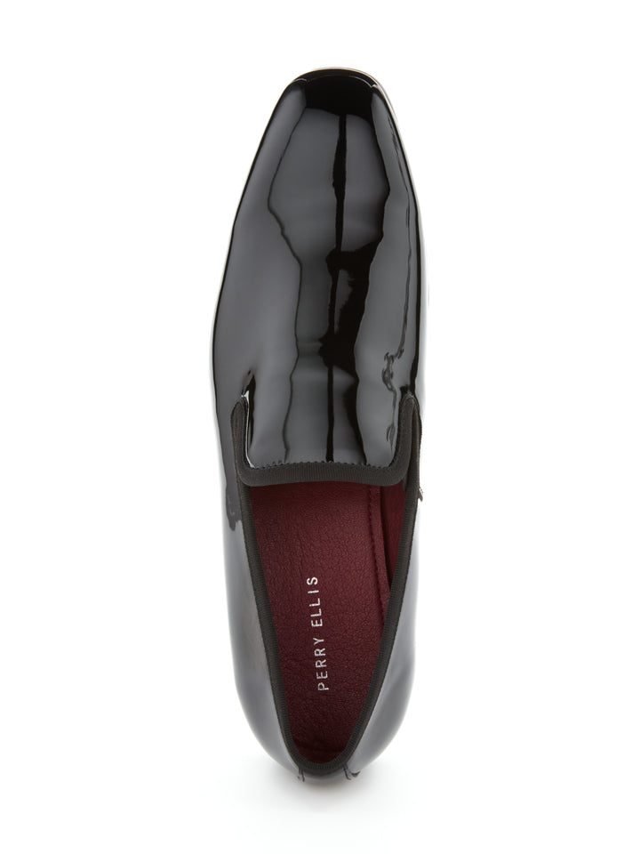 Patent Leather Slip-On Shoes (Black) 