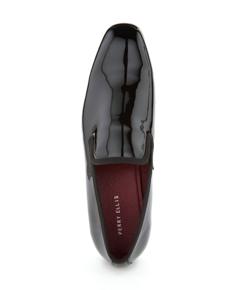 Patent Leather Slip-On Shoes (Black) 