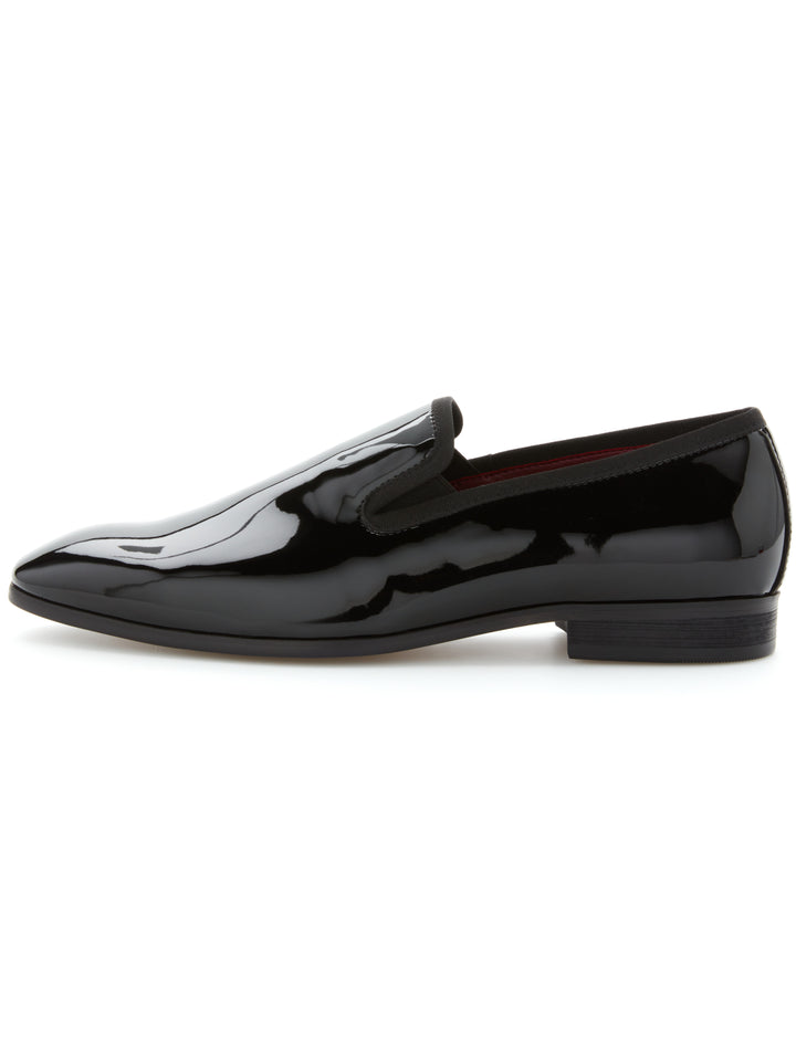 Patent Leather Slip-On Shoes (Black) 