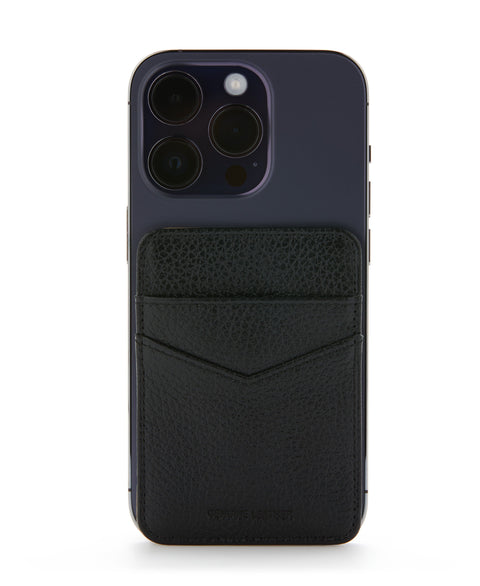 Pebble Leather Phone Card Holder (Blk) 