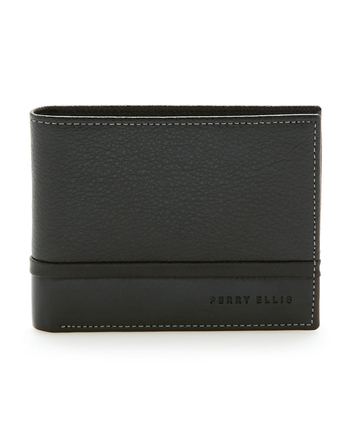 Pebble Smooth Contrast Bifold Wallet (Blk) 