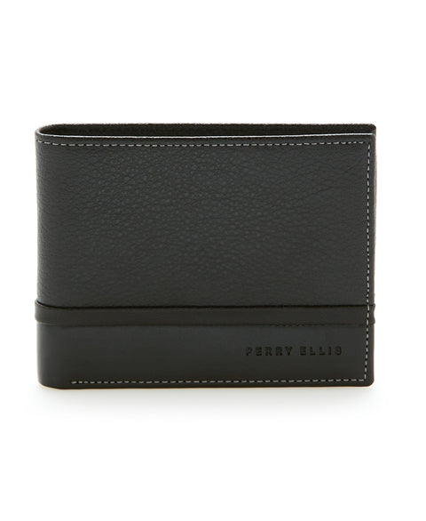 Pebble Smooth Contrast Bifold Wallet (Blk) 