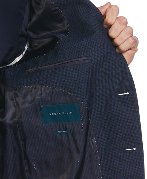 Classic Fit Sport Stretch Suit (Blue/Charcoal) 