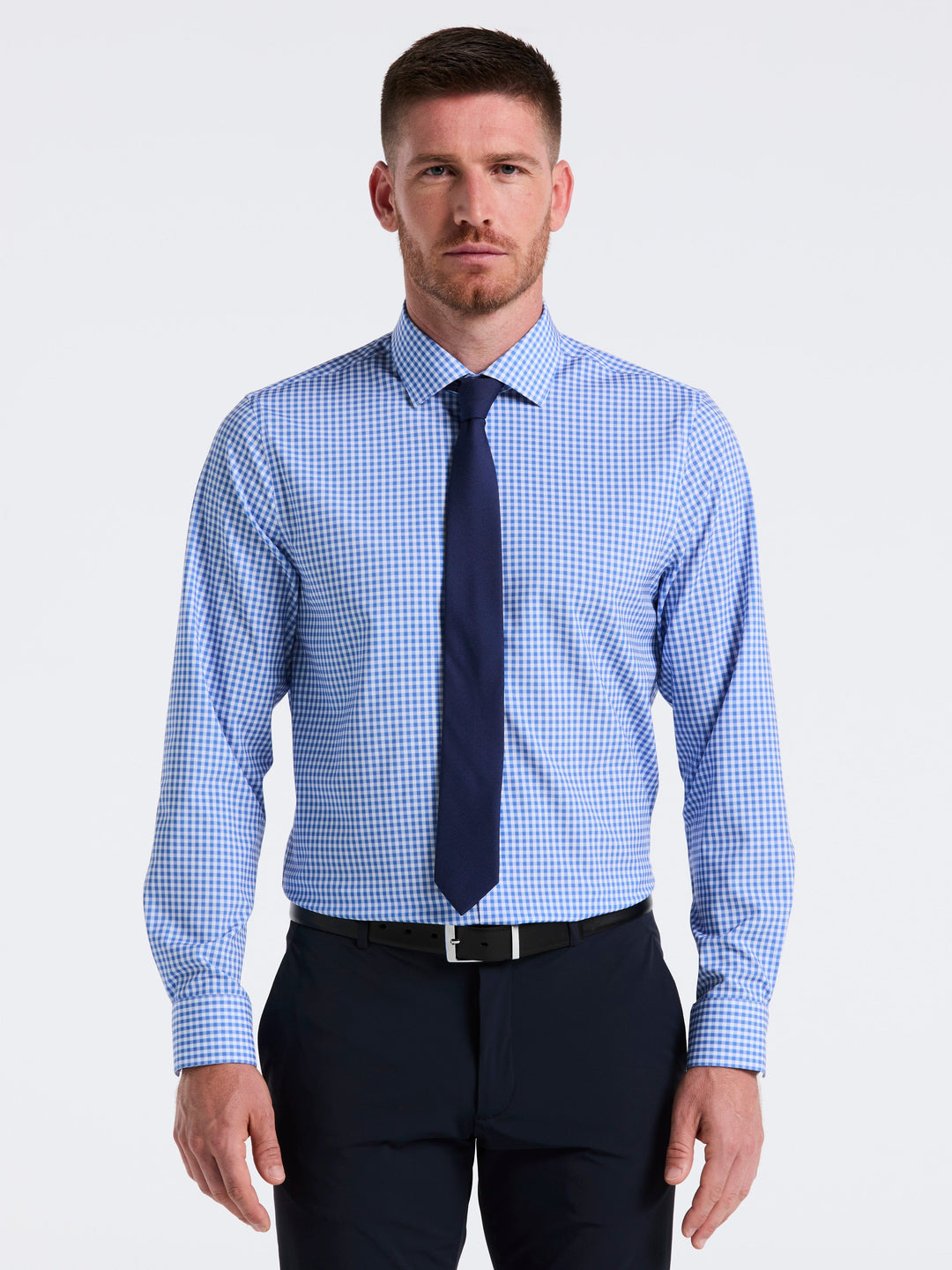 Perfect Tech Gingham Print Shirt (Blue) 