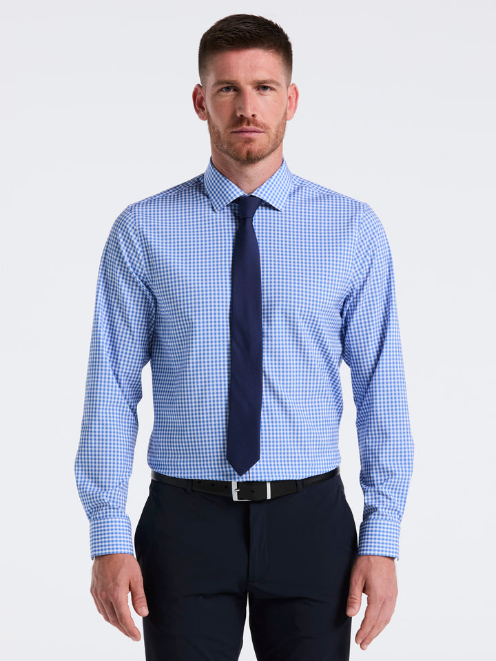 Perfect Tech Gingham Print Shirt (Blue) 