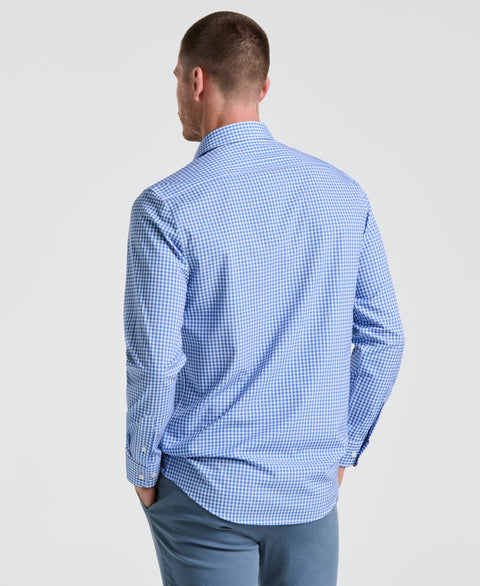 Perfect Tech Gingham Print Shirt (Blue) 