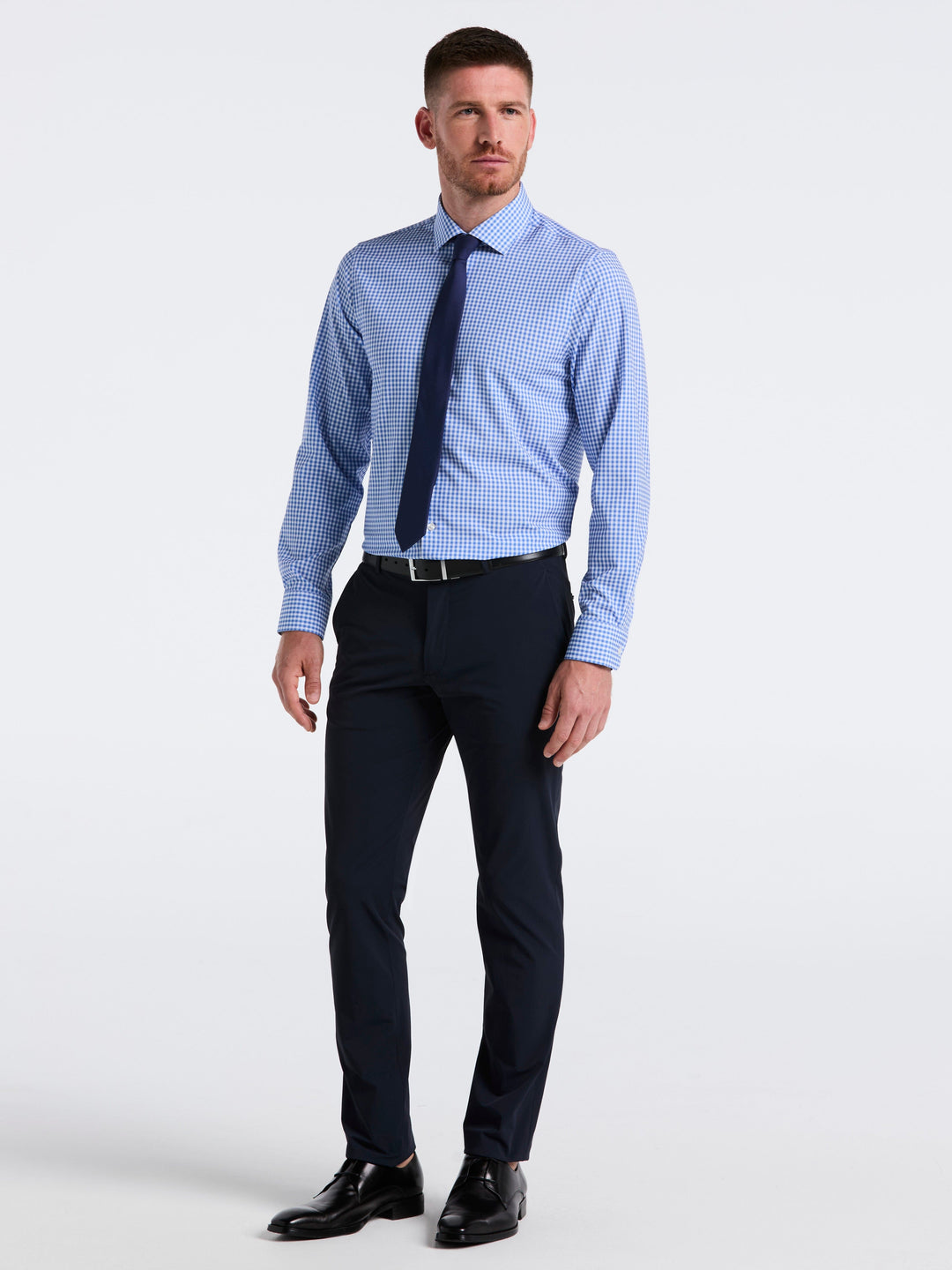 Perfect Tech Gingham Print Shirt (Blue) 