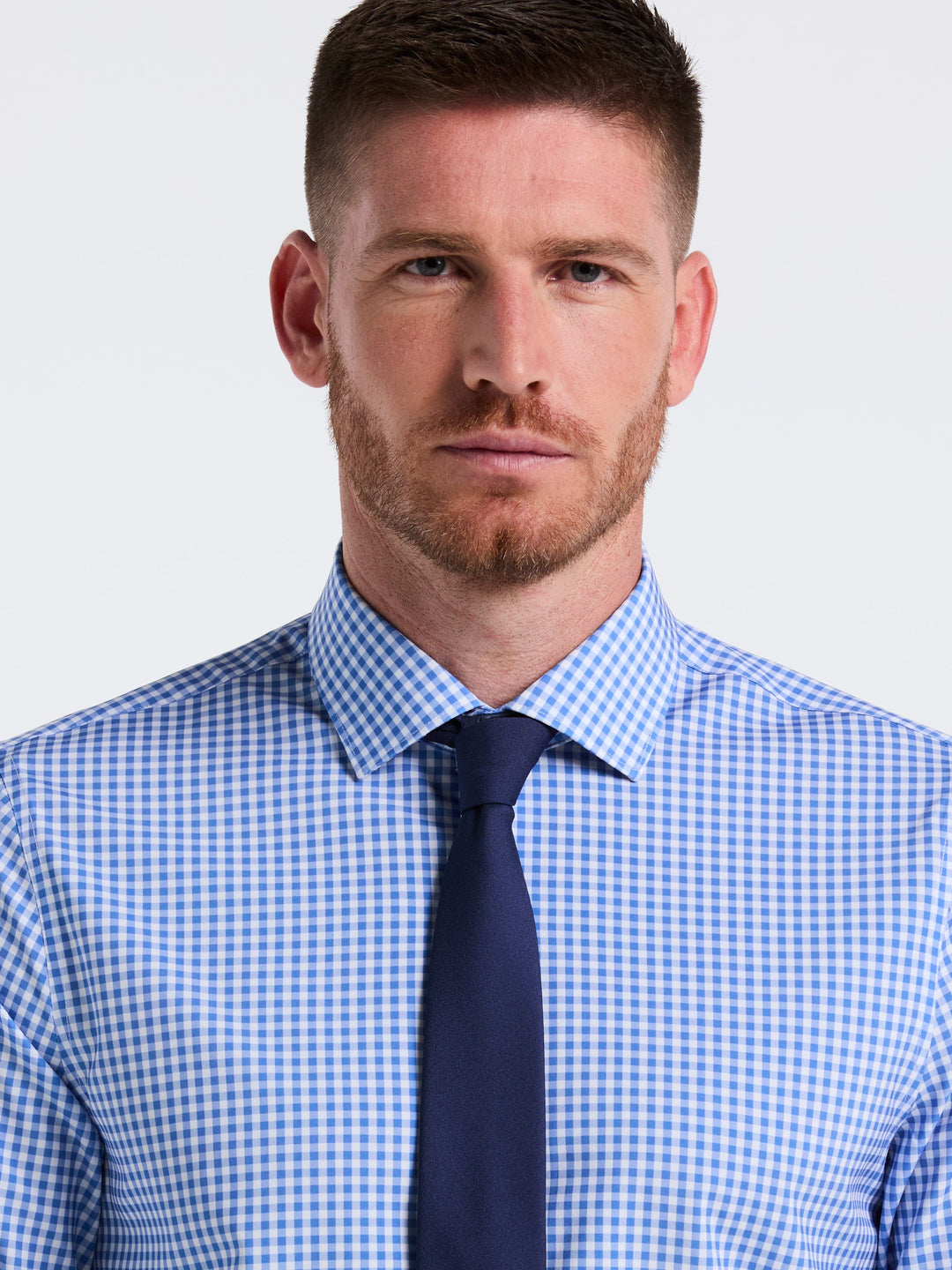 Perfect Tech Gingham Print Shirt (Blue) 