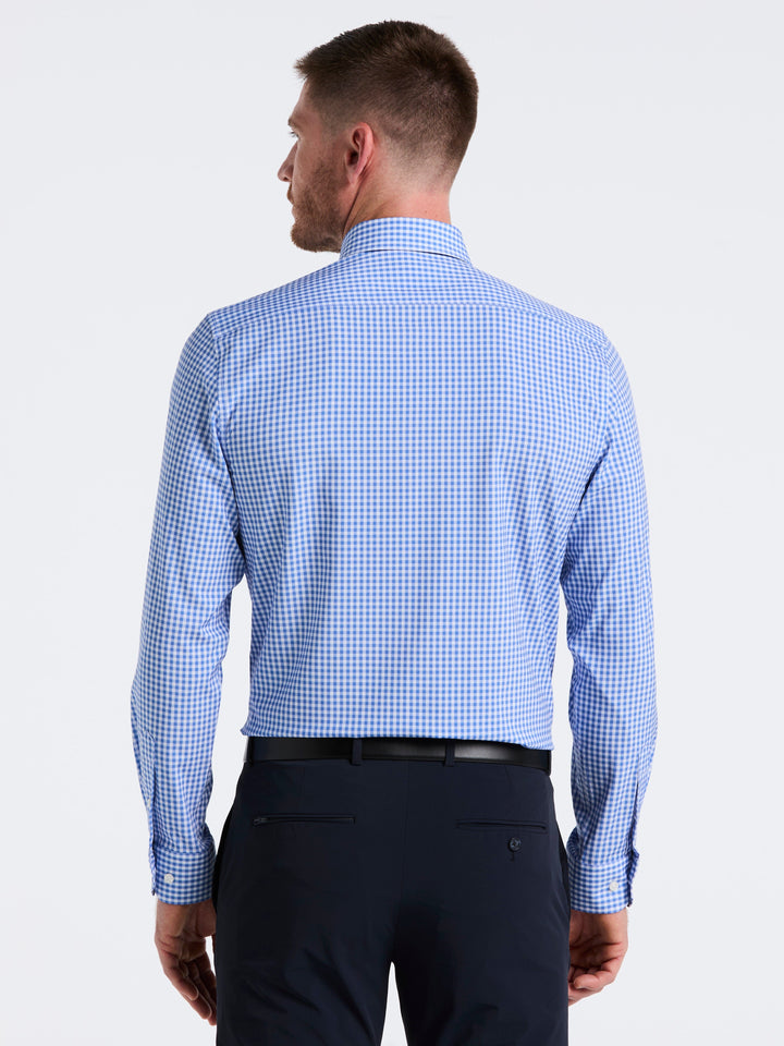 Perfect Tech Gingham Print Shirt (Blue) 