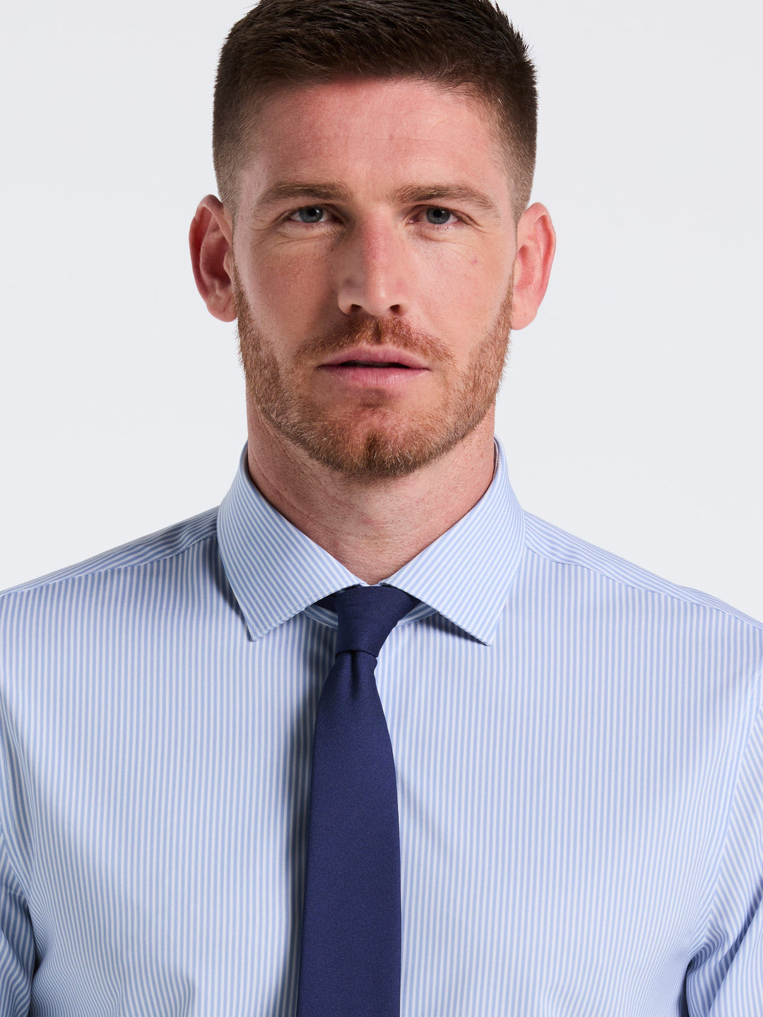 Perfect Tech Striped Print Shirt (Slate Blue) 