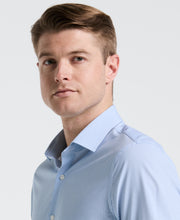 Perfect Tech Striped Print Shirt (Slate Blue) 