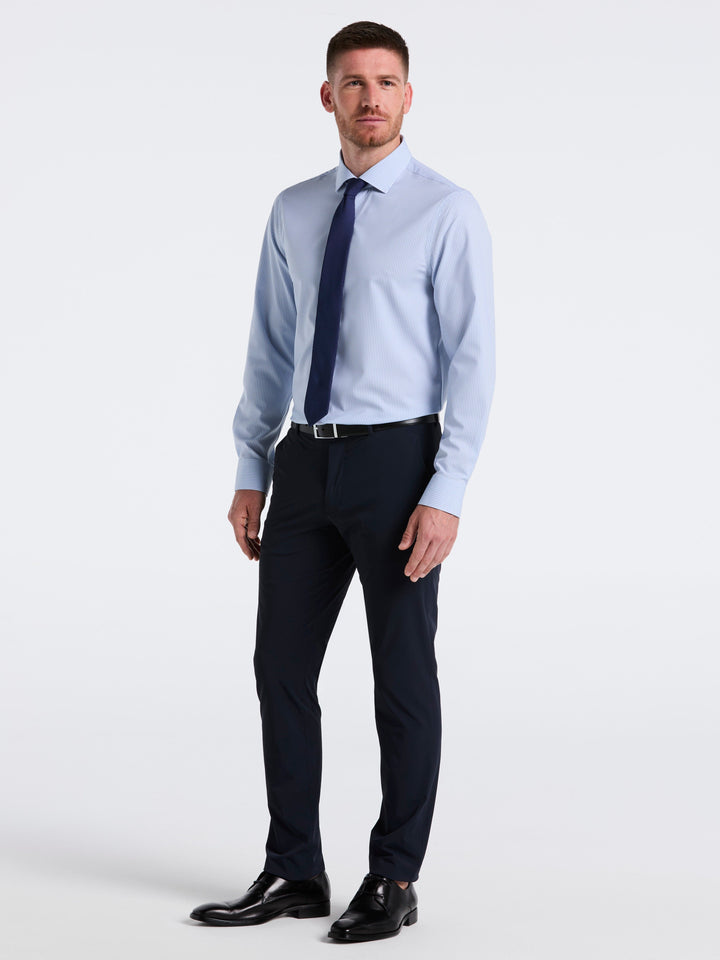 Perfect Tech Striped Print Shirt (Slate Blue) 