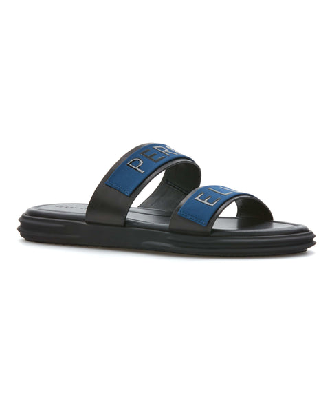 Perry Ellis Logo Sandals (Black/Navy) 