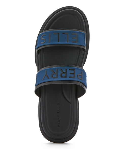 Perry Ellis Logo Sandals (Black/Navy) 