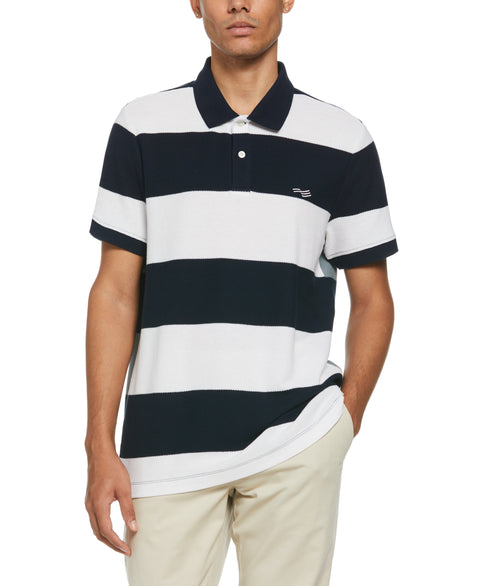 Pieced Stripe Heritage Polo (Dark Sapphire) 