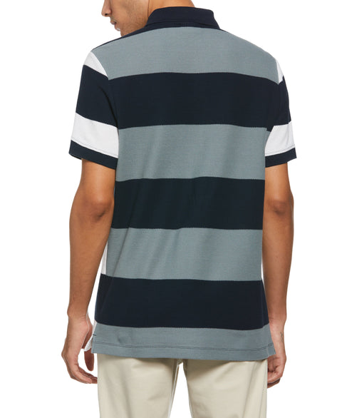 Pieced Stripe Heritage Polo (Dark Sapphire) 