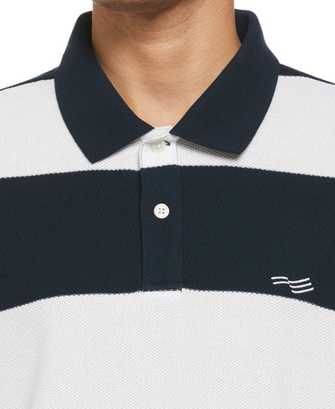 Pieced Stripe Heritage Polo (Dark Sapphire) 