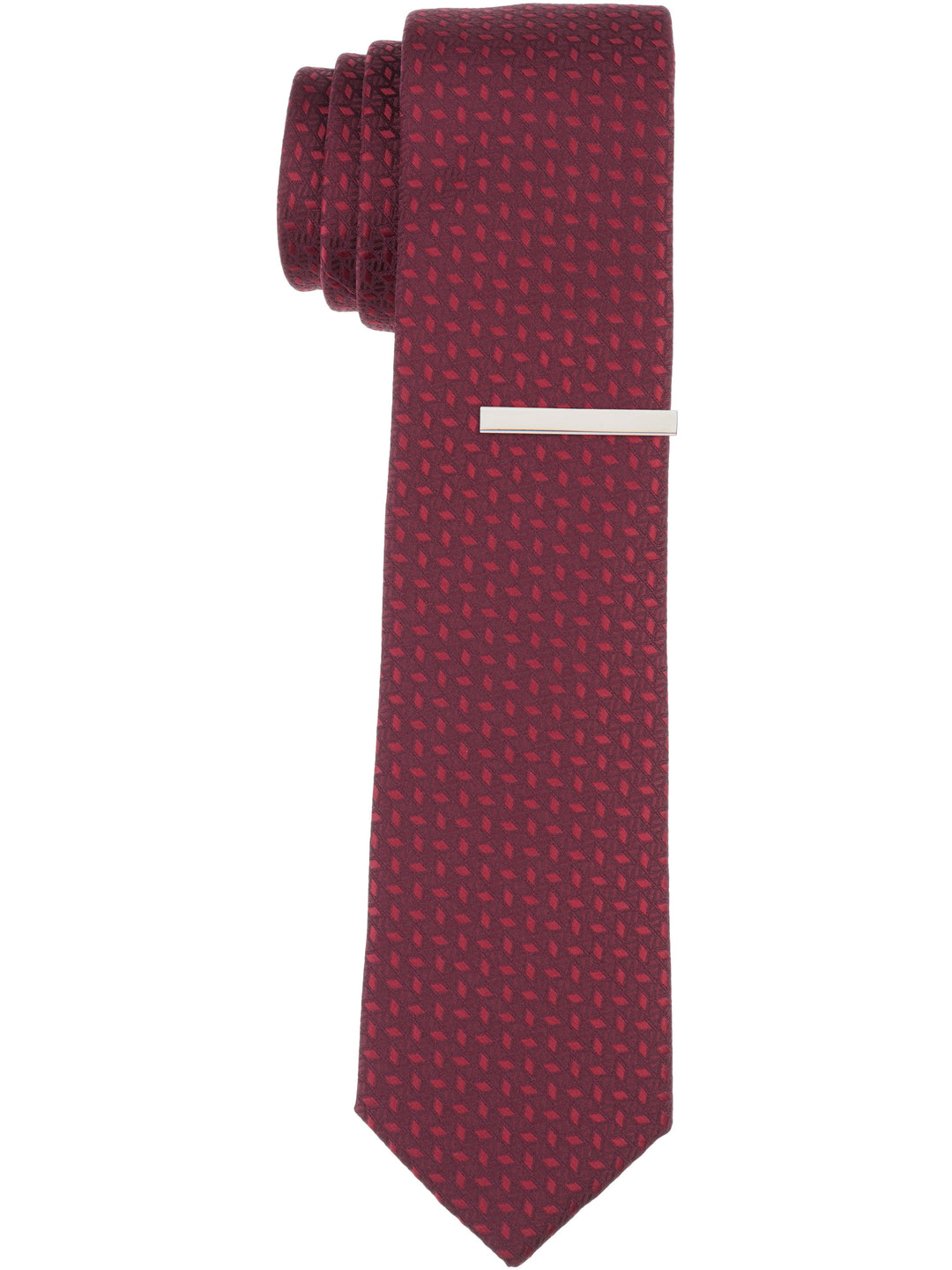 Piven Geo Solid Slim Tie (Red) 