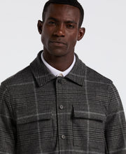 Bold Power Plaid Print Knit Short Jacket (Charcoal) 