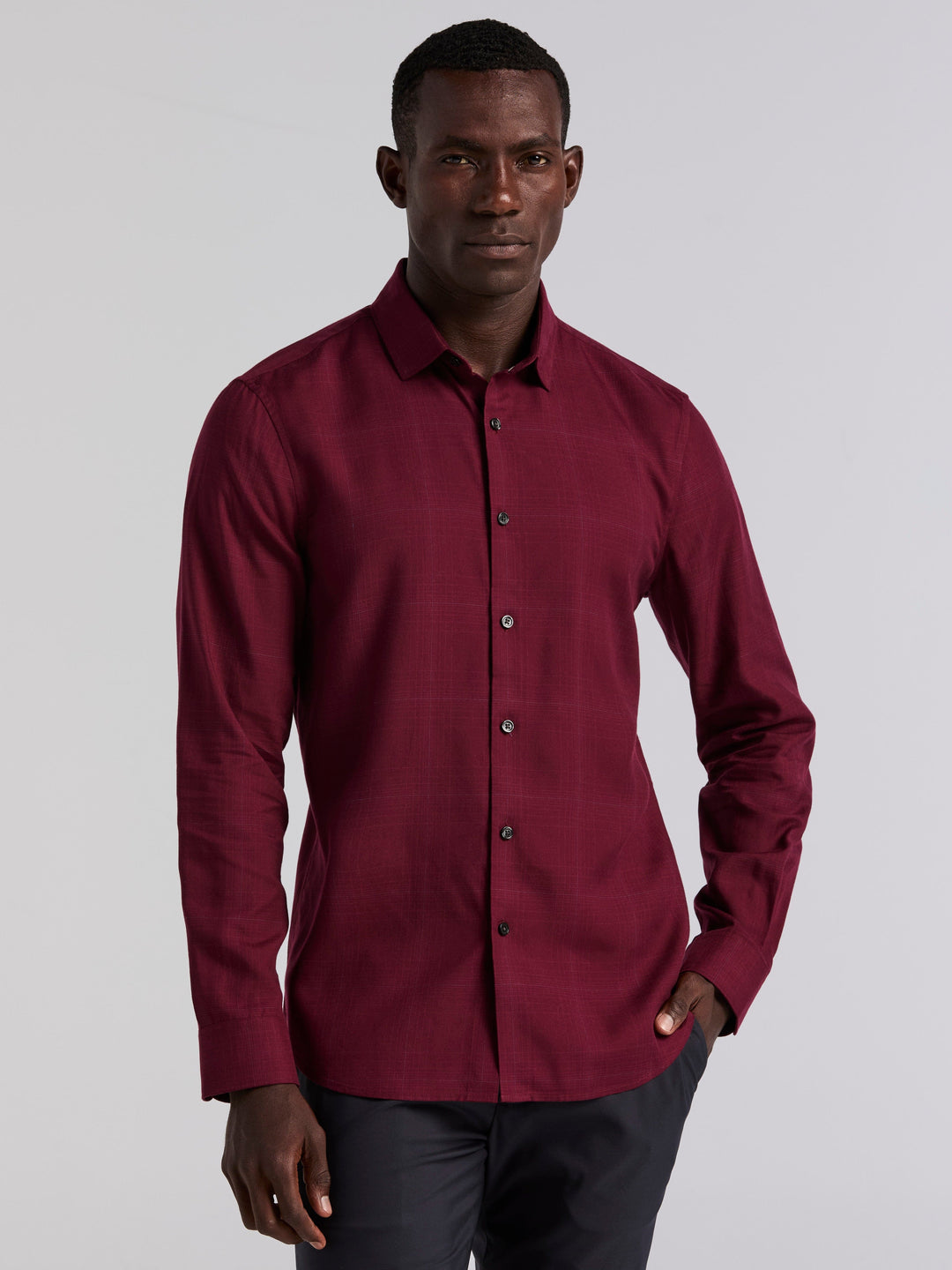 Plaid Tencel Shirt (Zinfandel) 