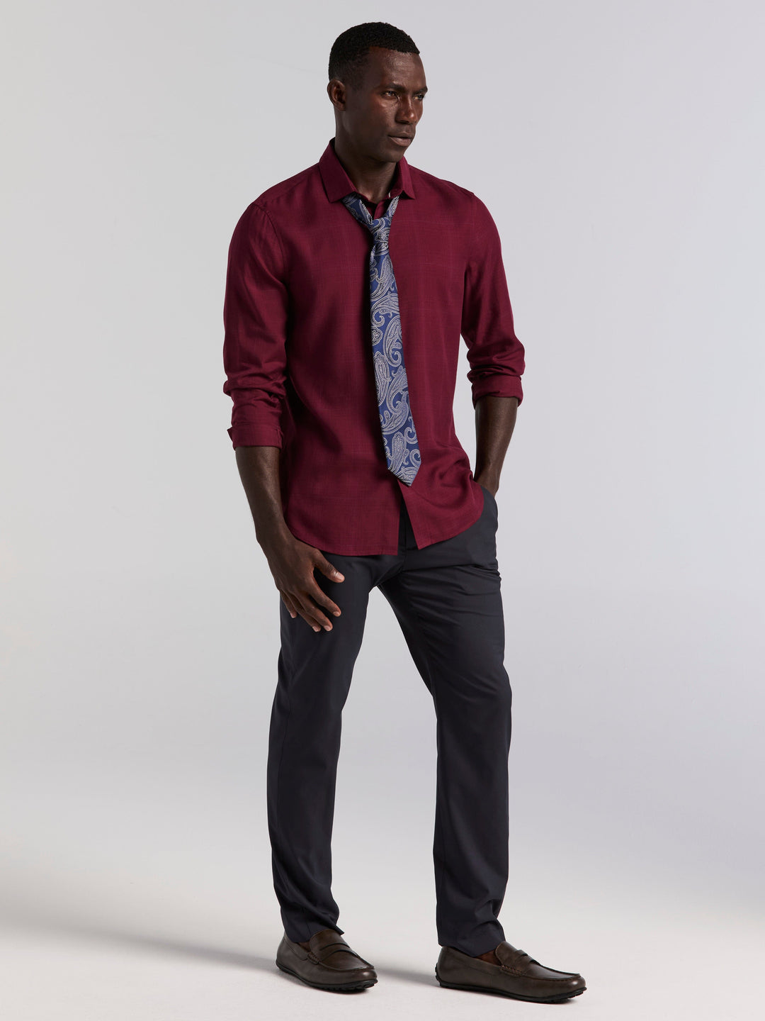 Plaid Tencel Shirt (Zinfandel) 