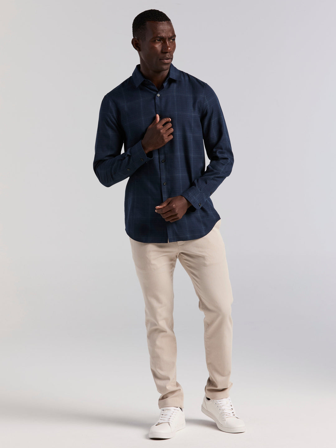 Plaid Tencel Shirt (Dark Sapphire) 
