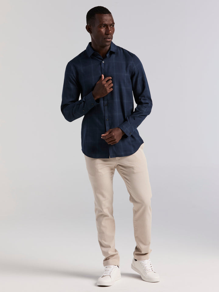 Plaid Tencel Shirt (Dark Sapphire) 