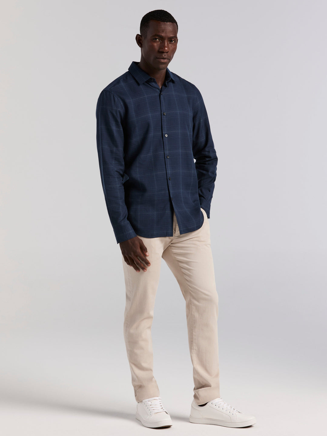 Plaid Tencel Shirt (Dark Sapphire) 