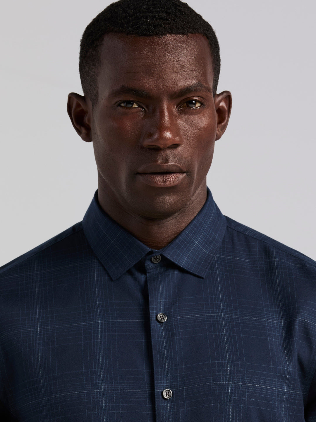 Plaid Tencel Shirt (Dark Sapphire) 